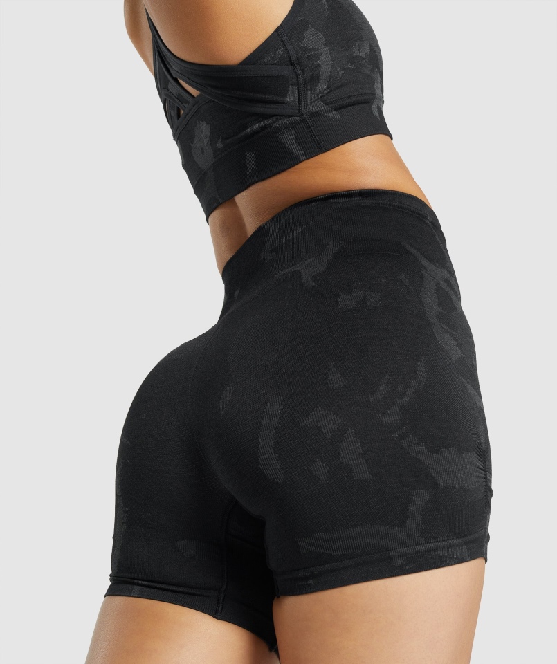 Gymshark Adapt Moro Bezszwowe Szorty Savanna-czarne