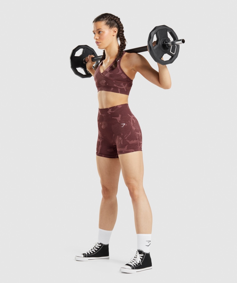 Gymshark Dostosowują Bezszwowe Szorty Moro Savanna-cherry Brown