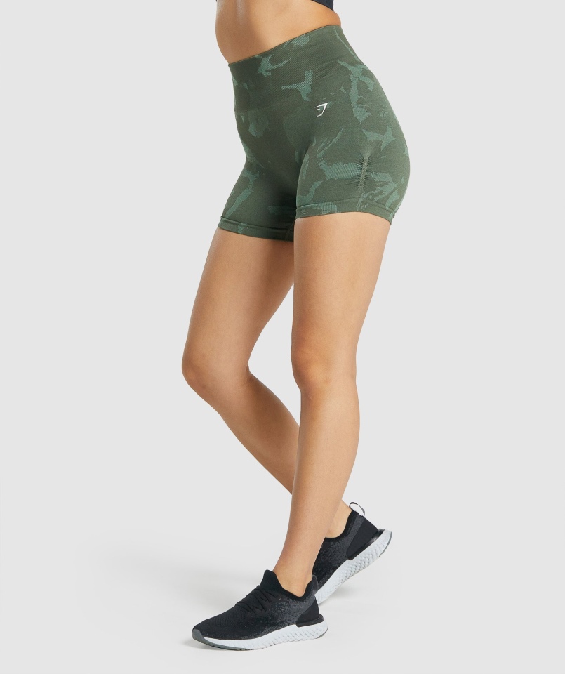 Gymshark Adapt Moro Bezszwowe Szorty Savanna-green