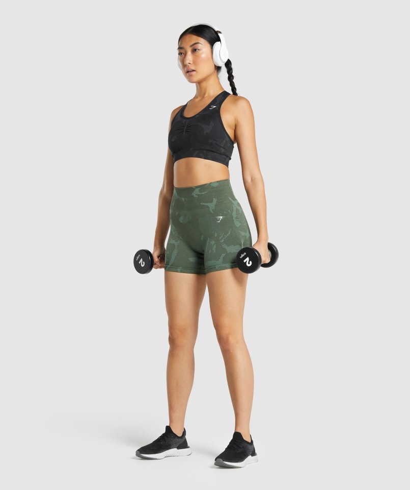 Gymshark Adapt Moro Bezszwowe Szorty Savanna-green