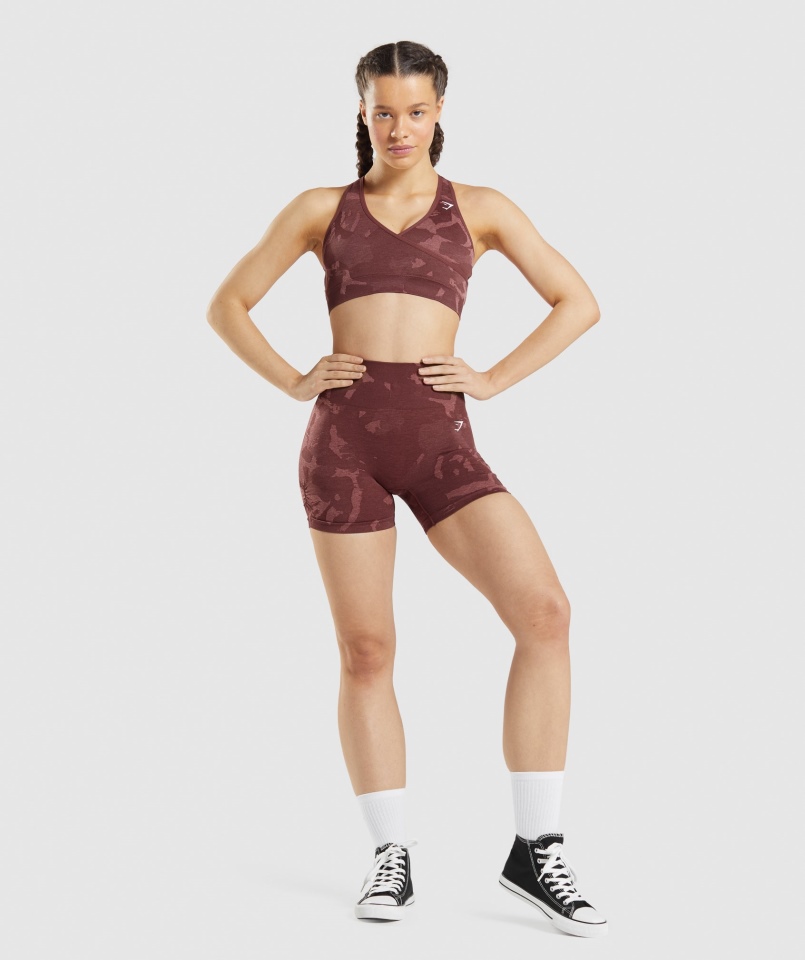 Gymshark Adapt Moro Bezszwowy Biustonosz Sportowy Sawanna-wiśnia Brązowy