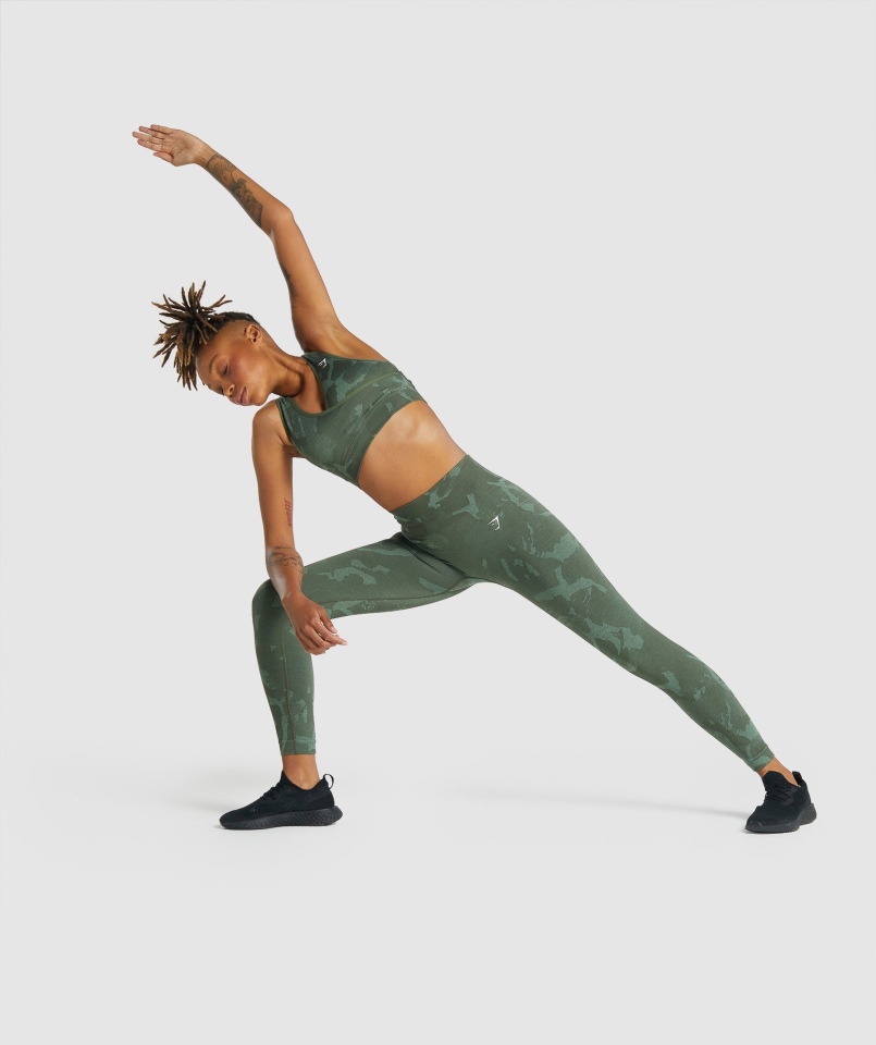 Gymshark Adapt Moro Bezszwowy Biustonosz Sportowy Savanna-green