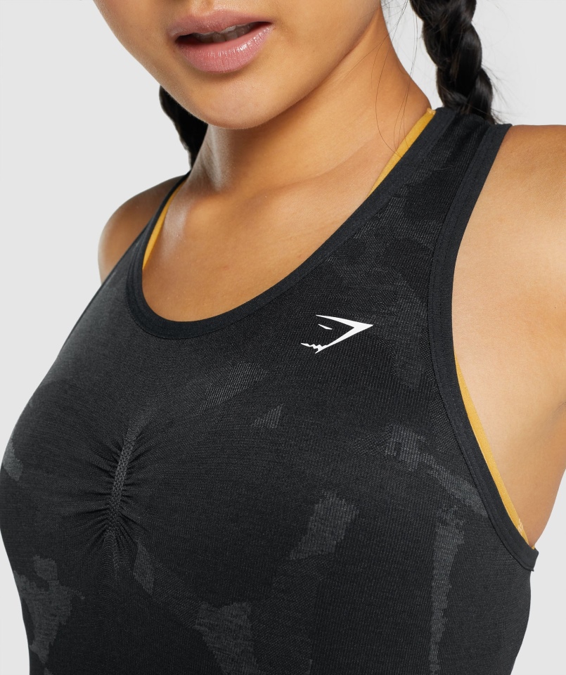 Gymshark Adaptacyjny Bezszwowy Czołg Moro Savanna-czarny