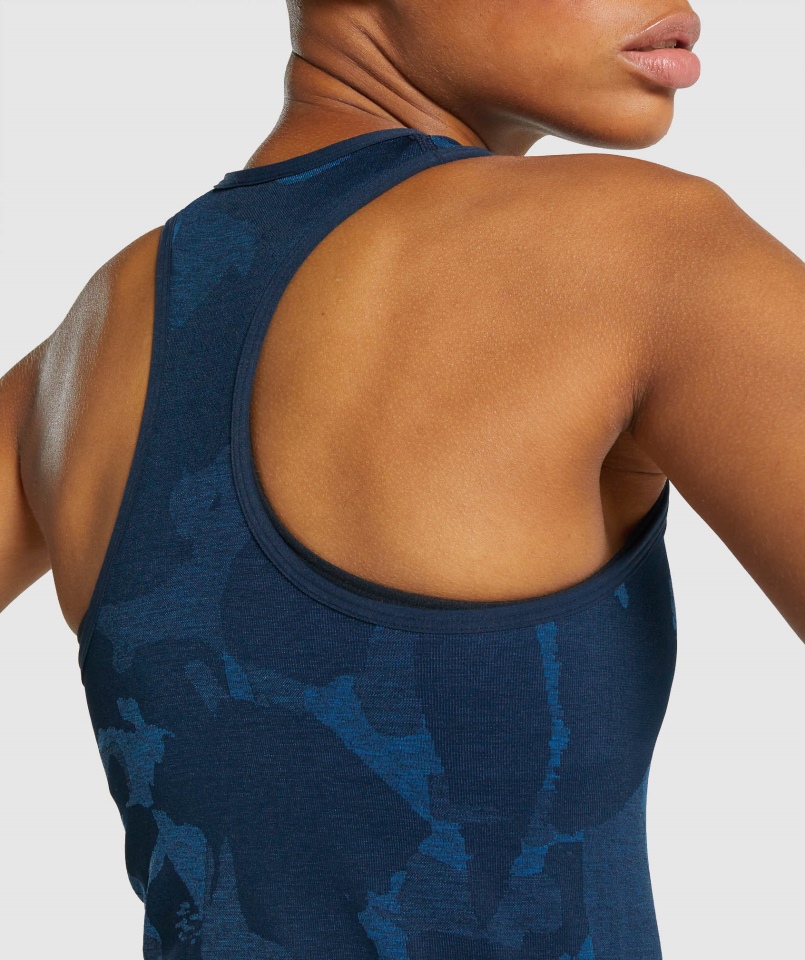 Gymshark Dostosuj Bezszwową Koszulkę Moro Savanna-navy