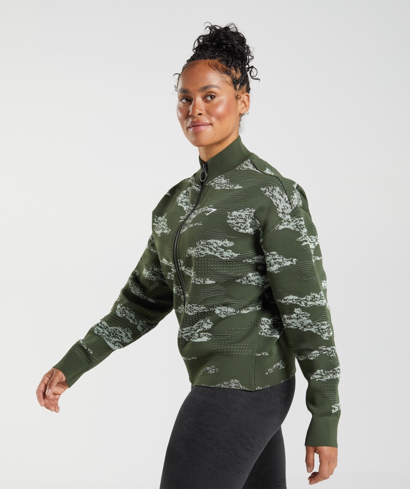 Bezszwowa Bluza Dresowa Gymshark Adapt Moro Lava-moss Oliwkowo-aloesowa Zieleń