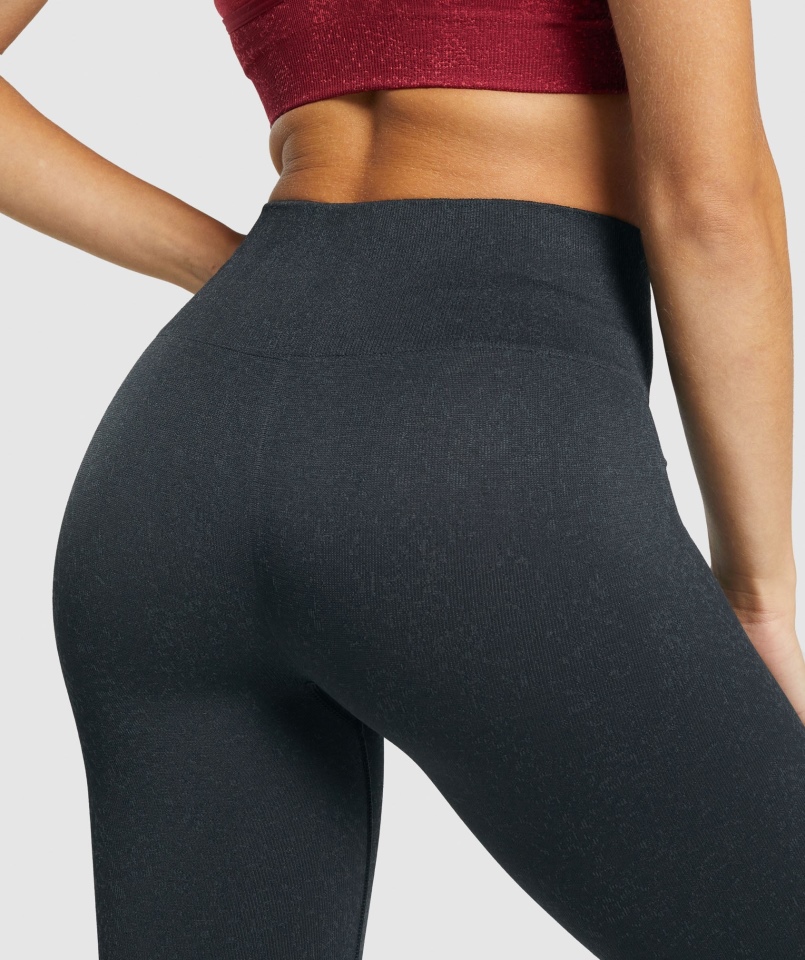Gymshark Adapt Fleck Bezszwowe Legginsy Mineralno-czarne