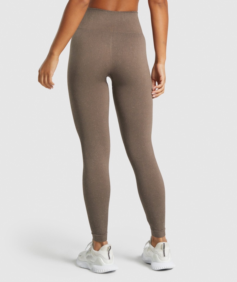 Bezszwowe Legginsy Gymshark Adapt Fleck Mineralno-brązowy