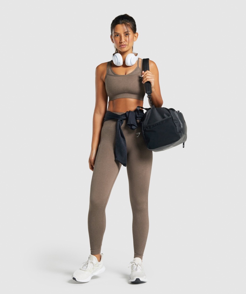 Bezszwowe Legginsy Gymshark Adapt Fleck Mineralno-brązowy