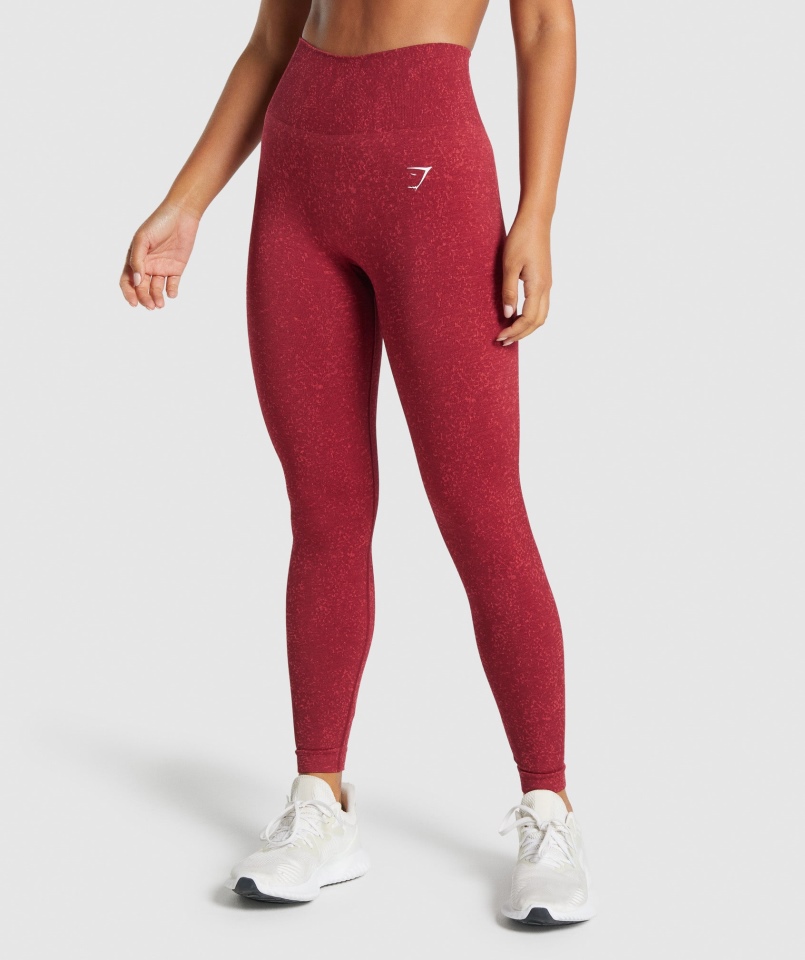 Gymshark Adapt Fleck Bezszwowe Legginsy Mineralno-bordowe