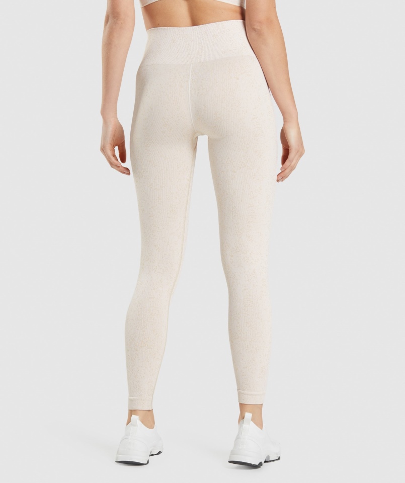 Gymshark Adapt Fleck Bezszwowe Legginsy Mineralno-kokosowe Białe