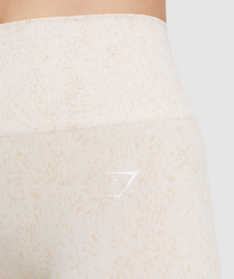 Gymshark Adapt Fleck Bezszwowe Legginsy Mineralno-kokosowe Białe