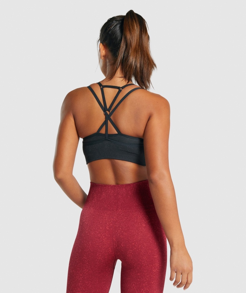Biustonosz Sportowy Gymshark Adapt Fleck Mineralno-czarny