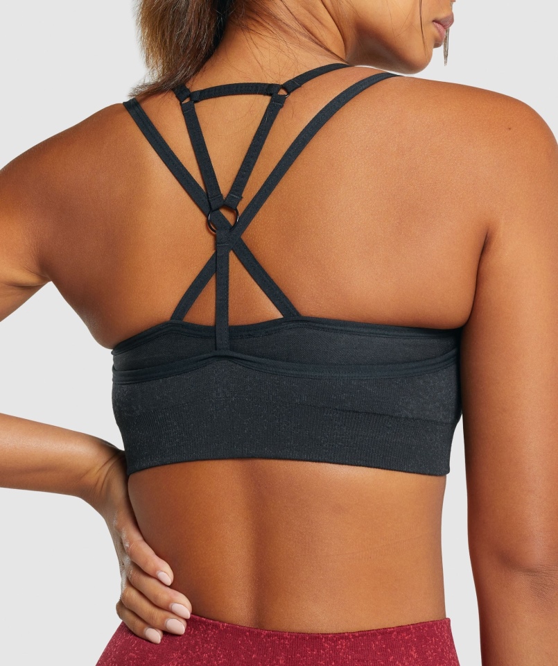 Biustonosz Sportowy Gymshark Adapt Fleck Mineralno-czarny
