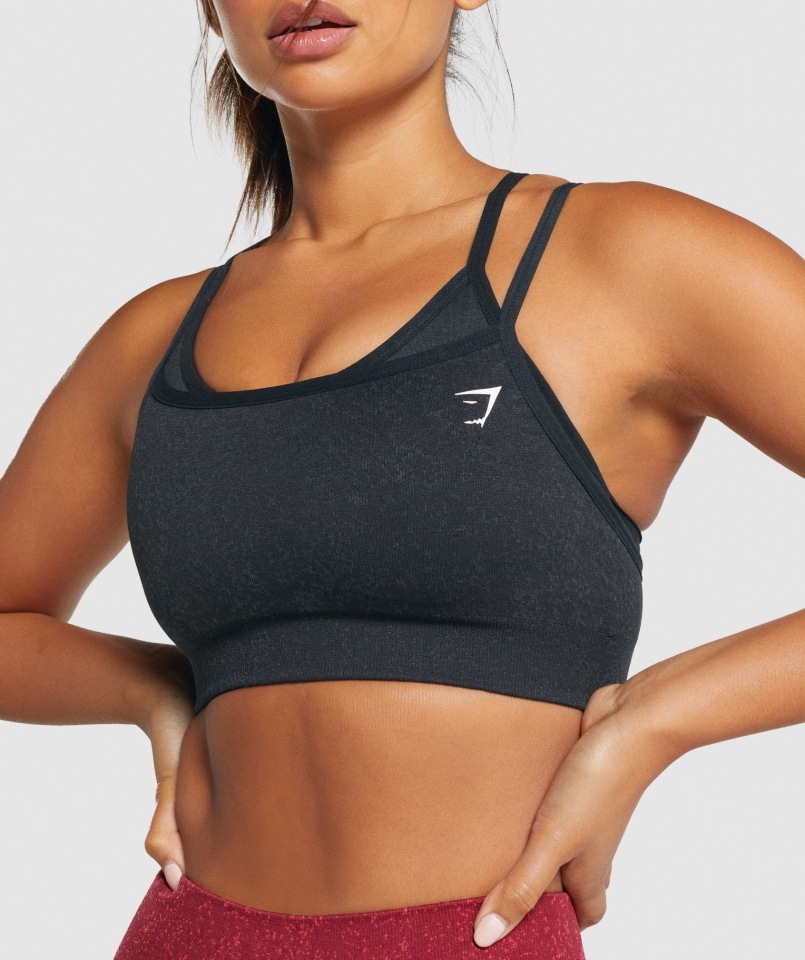 Biustonosz Sportowy Gymshark Adapt Fleck Mineralno-czarny