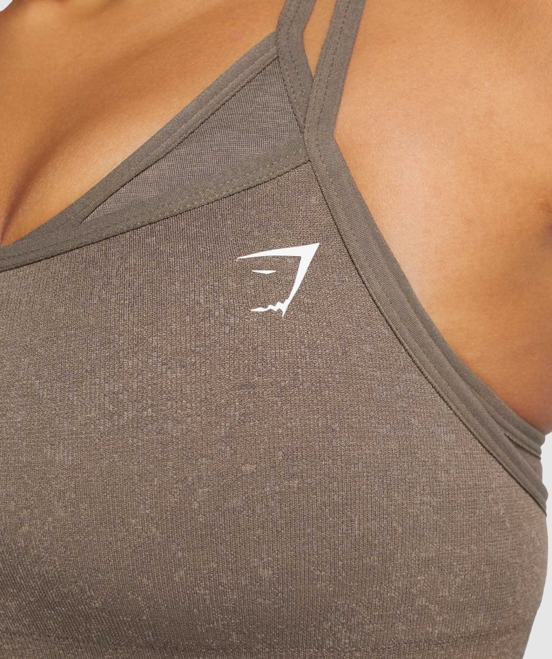 Gymshark Adapt Fleck Bezszwowy Biustonosz Sportowy Mineralno-brązowy