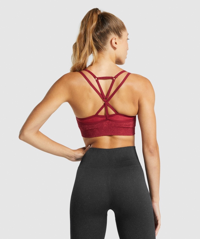 Gymshark Adapt Fleck Bezszwowy Biustonosz Sportowy Mineralno-bordowy