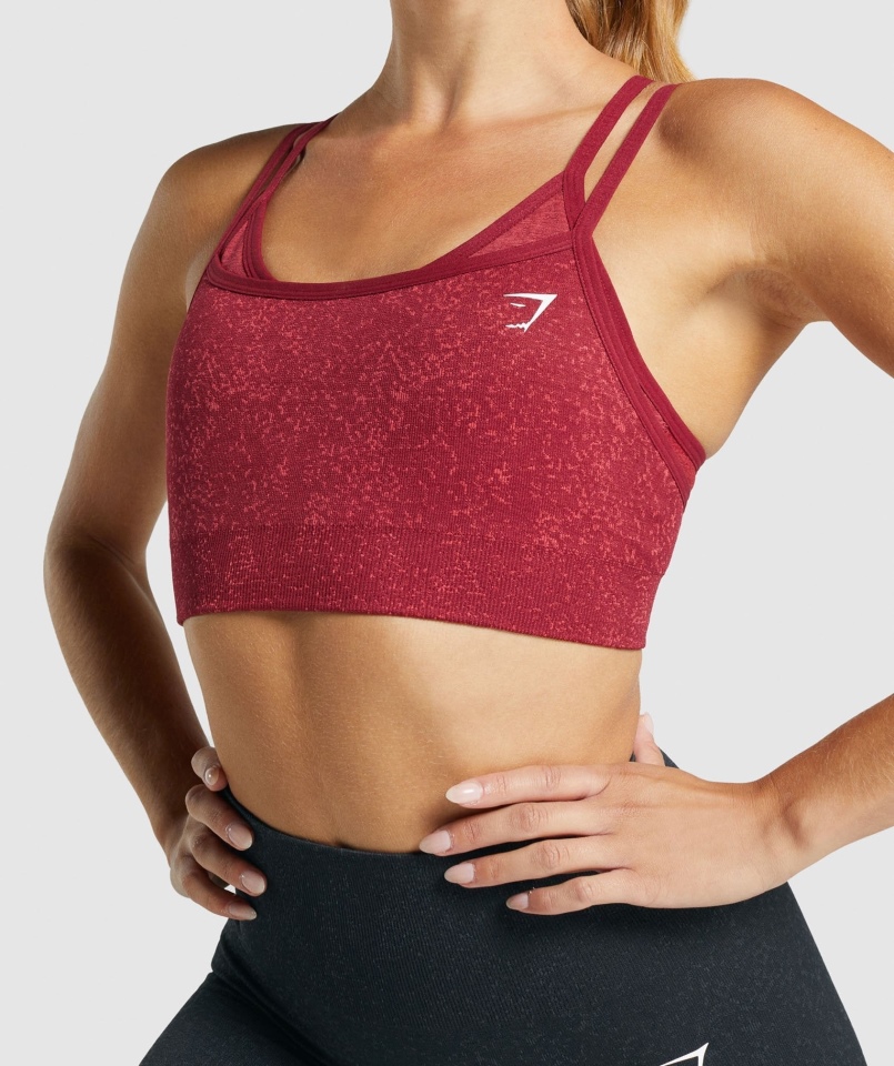 Gymshark Adapt Fleck Bezszwowy Biustonosz Sportowy Mineralno-bordowy