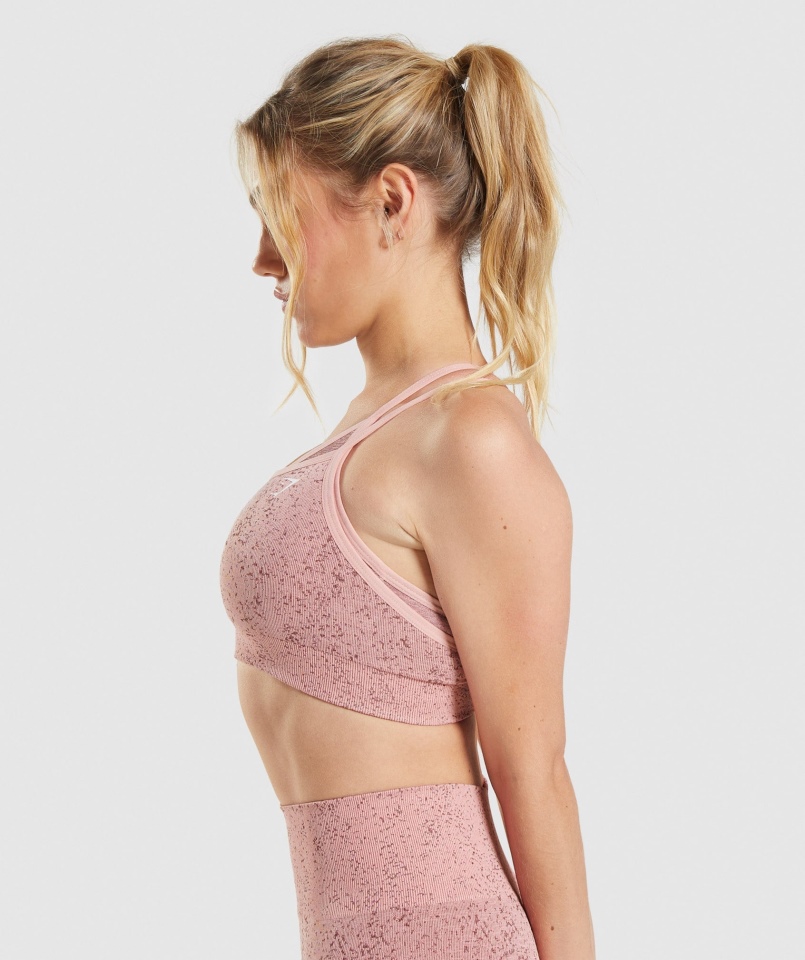 Gymshark Adapt Fleck Bezszwowy Biustonosz Sportowy Mineralno-paige Różowy