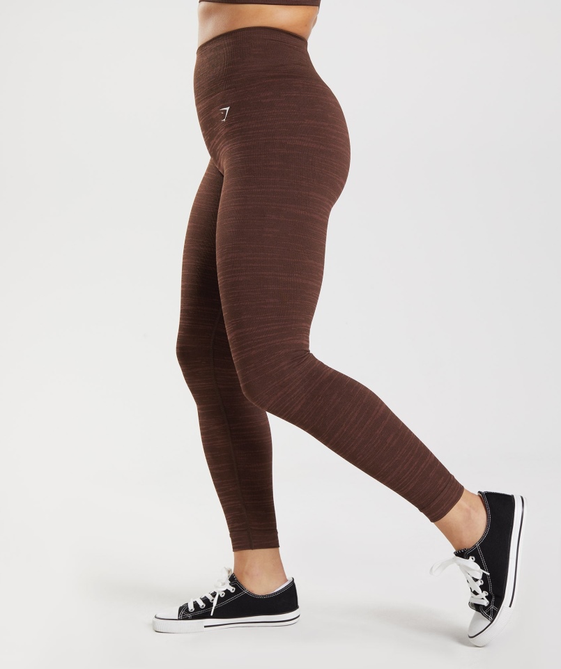 Gymshark Adapt Marl Bezszwowe Legginsy Vlt-archive Brązowo-brązowy