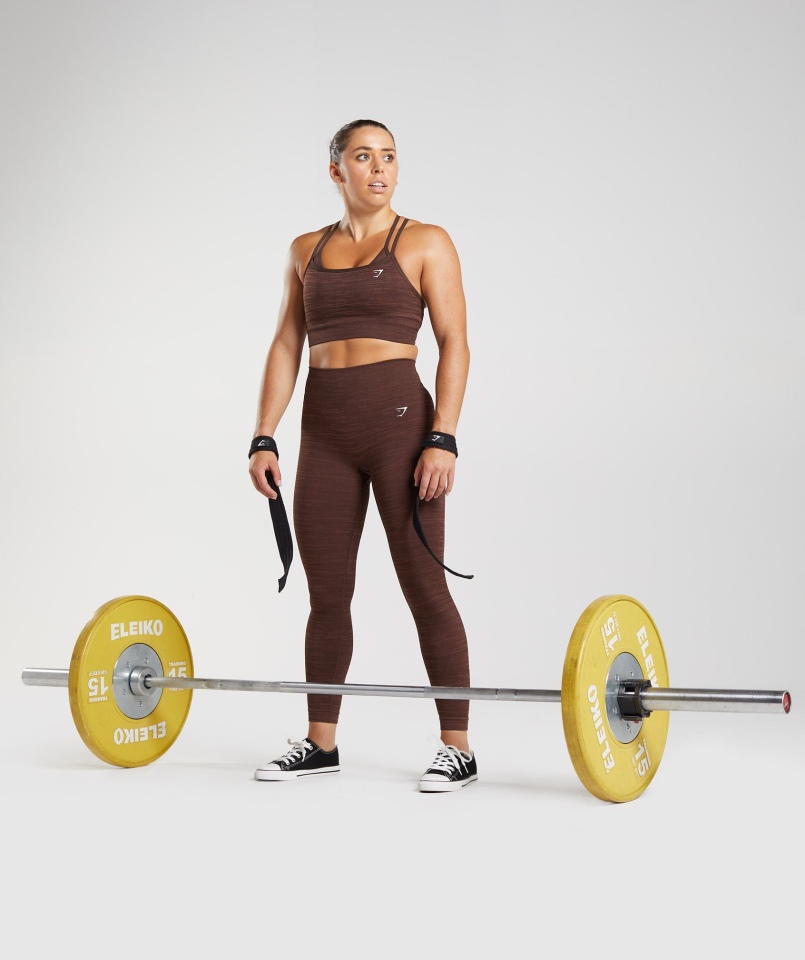 Gymshark Adapt Marl Bezszwowe Legginsy Vlt-archive Brązowo-brązowy