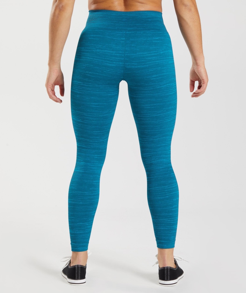 Gymshark Adapt Marl Bezszwowe Legginsy Vlt-atlantic Blue-shark Blue