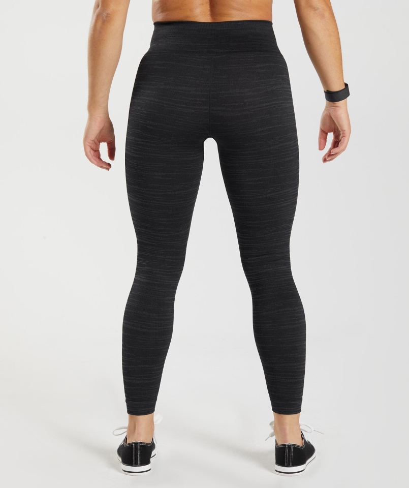 Gymshark Adapt Marl Bezszwowe Legginsy Vlt-czarno-smokey Grey