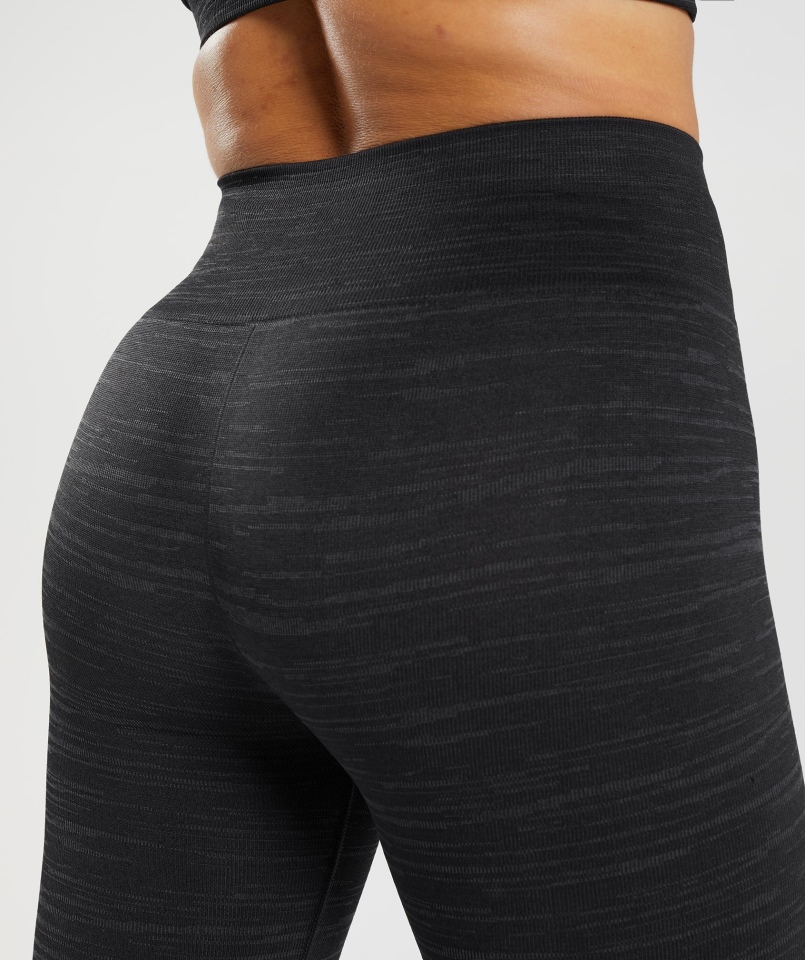 Gymshark Adapt Marl Bezszwowe Legginsy Vlt-czarno-smokey Grey