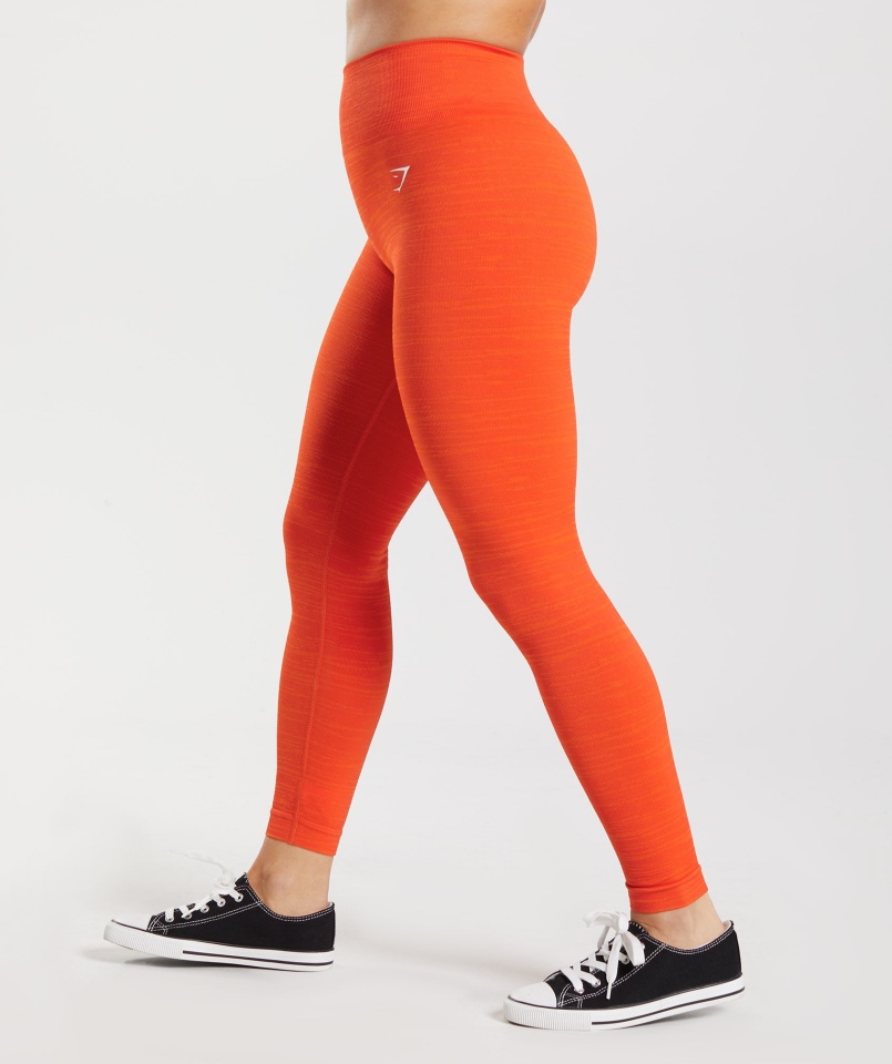 Gymshark Adapt Marl Bezszwowe Legginsy Vlt-pepper Czerwono-ostra Pomarańcza