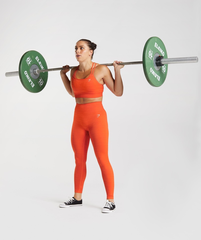 Gymshark Adapt Marl Bezszwowe Legginsy Vlt-pepper Czerwono-ostra Pomarańcza