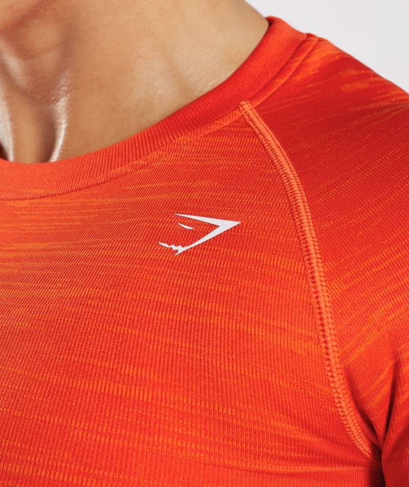 Gymshark Adapt Marl Bezszwowa Bluzka Z Długim Rękawem Vlt-pepper Czerwono-orzeźwiająca Pomarańcza