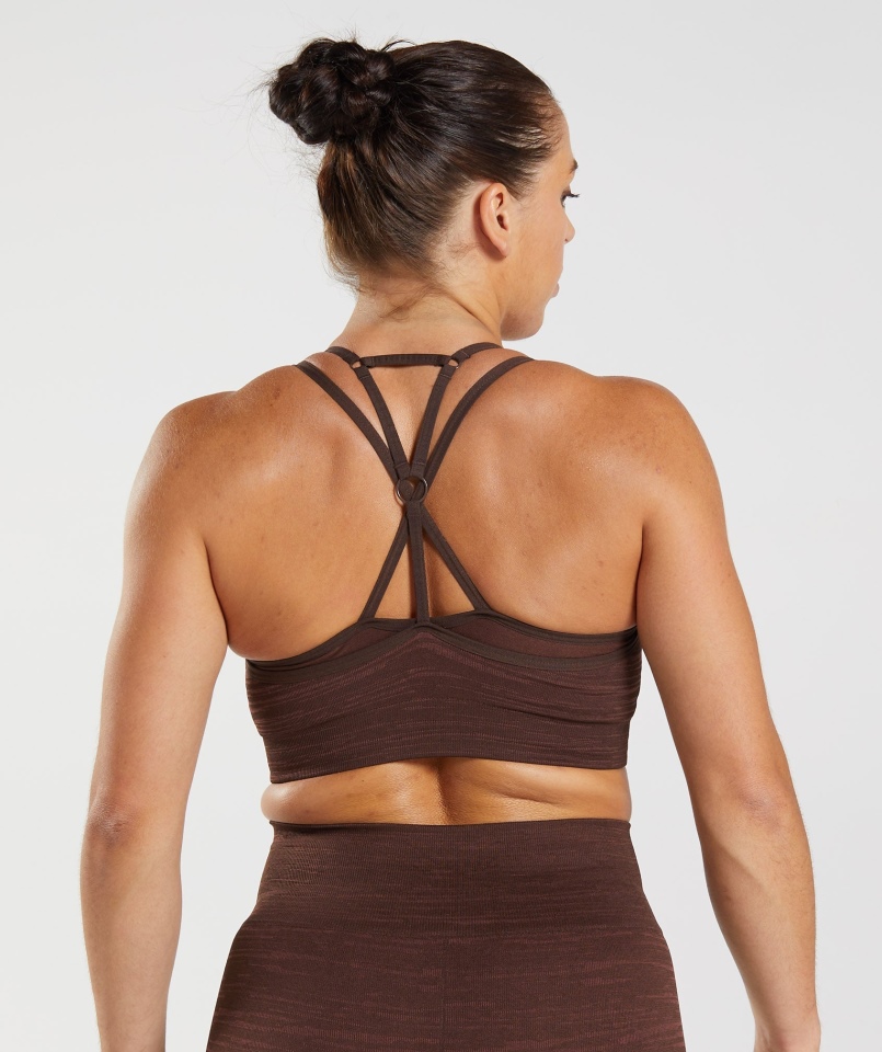 Gymshark Adapt Marl Bezszwowy Biustonosz Sportowy Vlt-archive Brązowo-brązowy