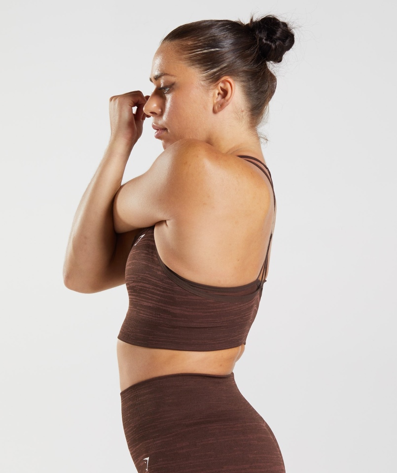 Gymshark Adapt Marl Bezszwowy Biustonosz Sportowy Vlt-archive Brązowo-brązowy
