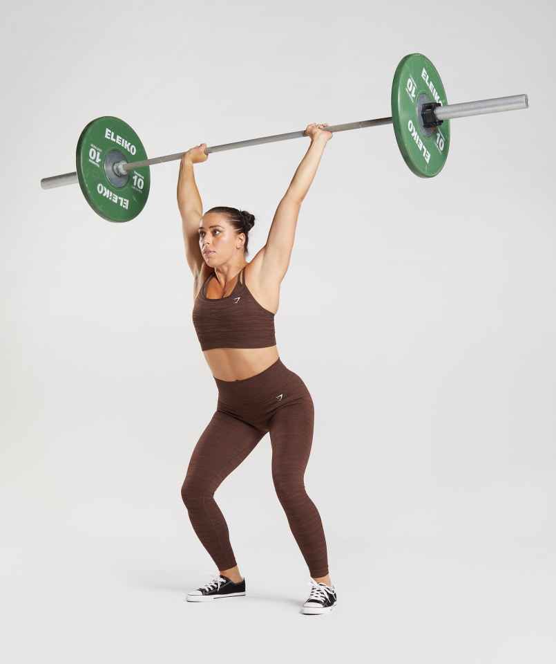 Gymshark Adapt Marl Bezszwowy Biustonosz Sportowy Vlt-archive Brązowo-brązowy