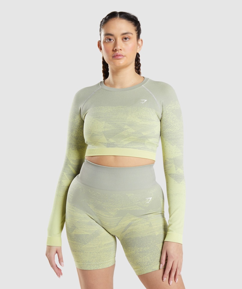 Gymshark Dostosuj Ombre Crop Top Trójkąt-taupe Szary