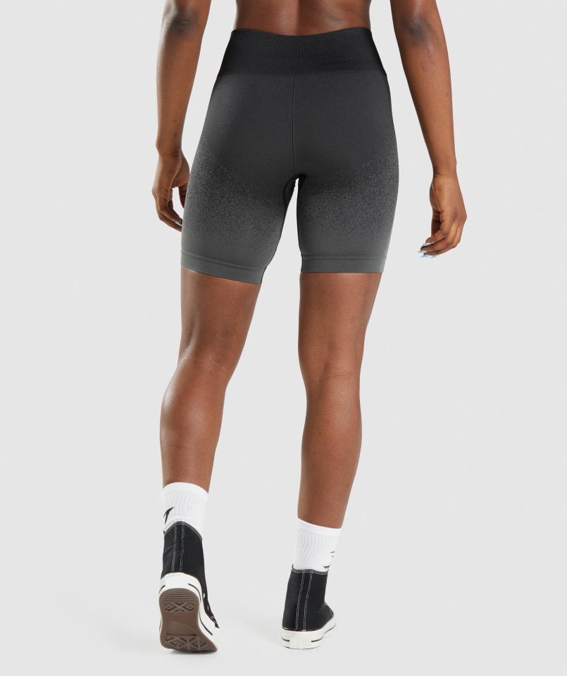 Bezszwowe Spodenki Rowerowe Gymshark Adapt Ombre Czarno-szare
