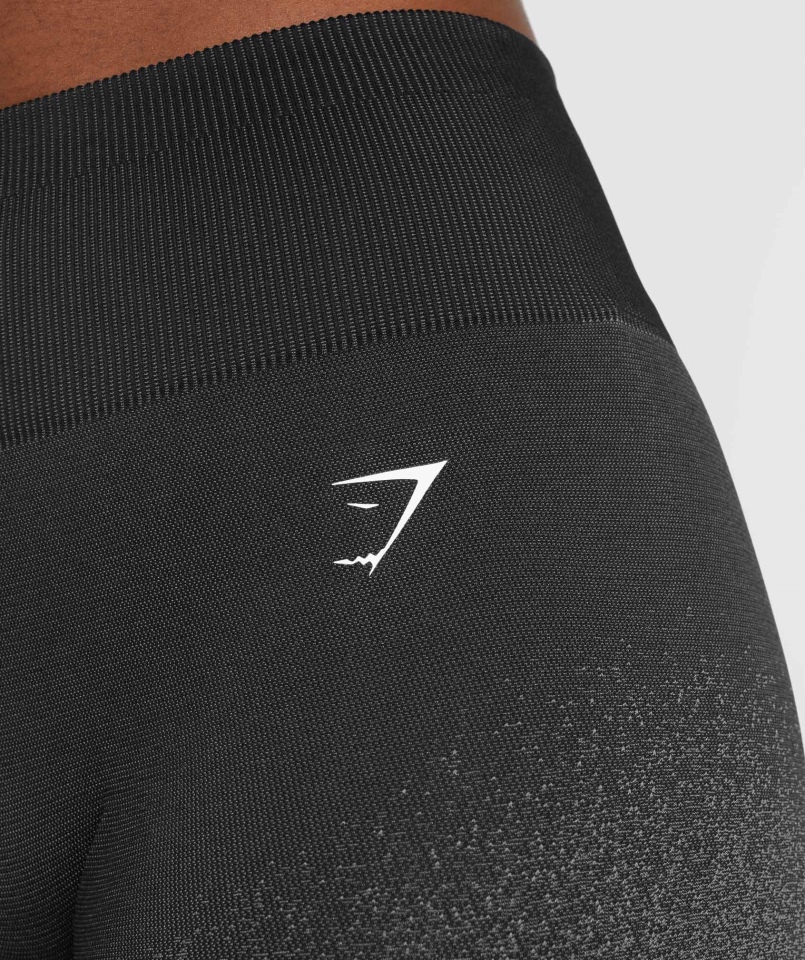 Bezszwowe Spodenki Rowerowe Gymshark Adapt Ombre Czarno-szare