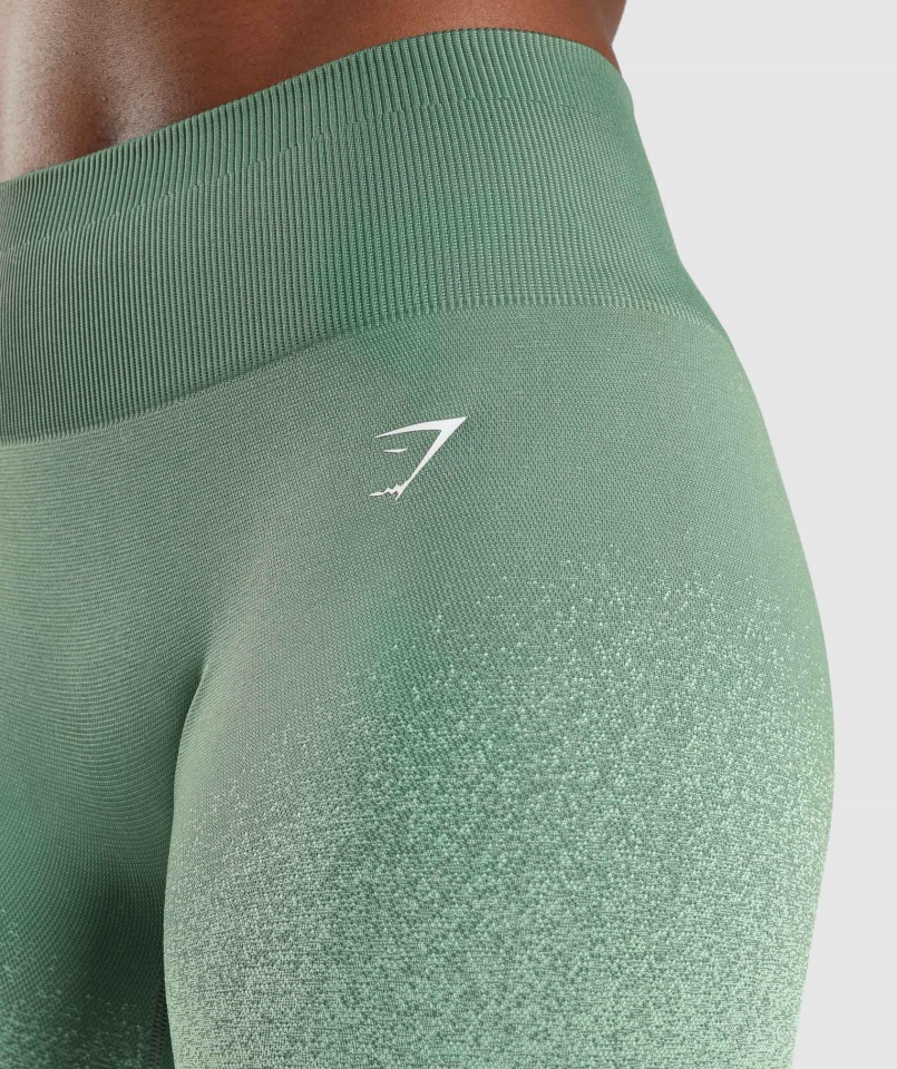 Gymshark Adapt Ombre Bezszwowe Spodenki Rowerowe Zielono-jasnozielone