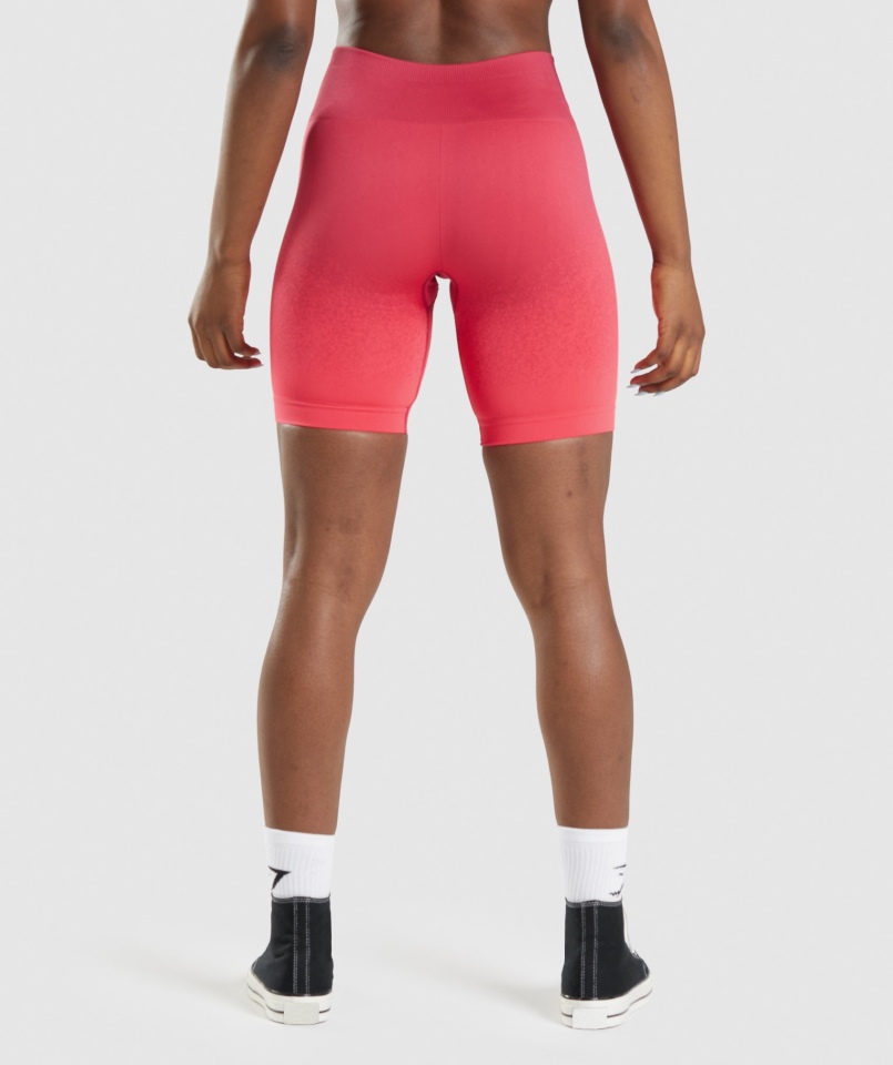 Bezszwowe Spodenki Rowerowe Gymshark Adapt Ombre Różowo-czerwone