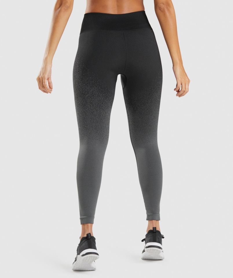 Gymshark Adapt Ombre Bezszwowe Legginsy Czarno-szare