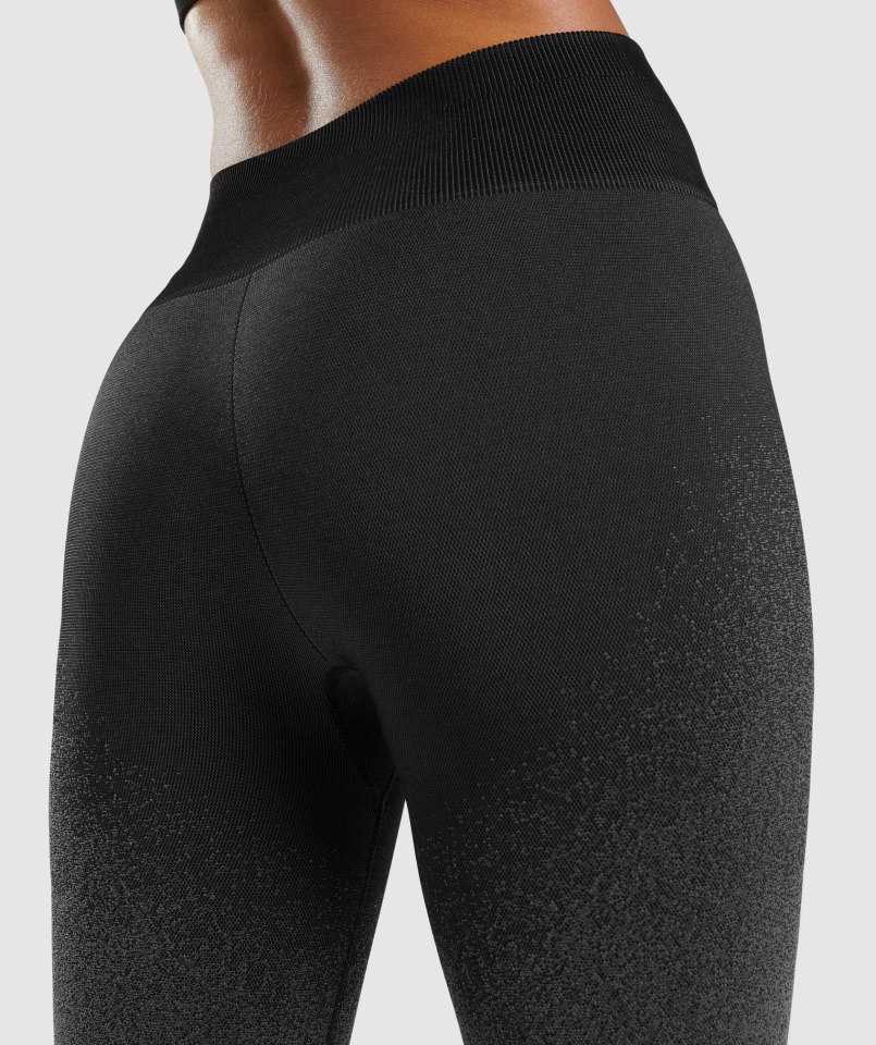 Gymshark Adapt Ombre Bezszwowe Legginsy Czarno-szare