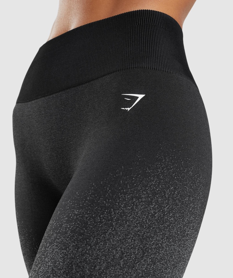 Gymshark Adapt Ombre Bezszwowe Legginsy Czarno-szare