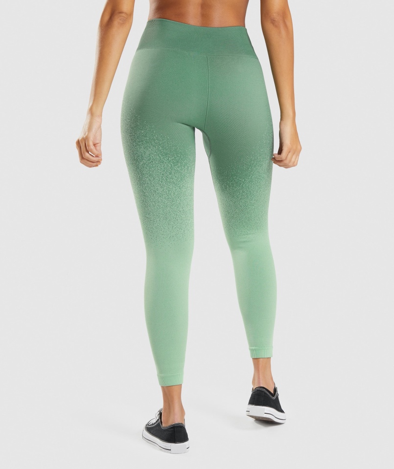 Gymshark Dopasowują Ombre Bezszwowe Legginsy Zielono-jasnozielone