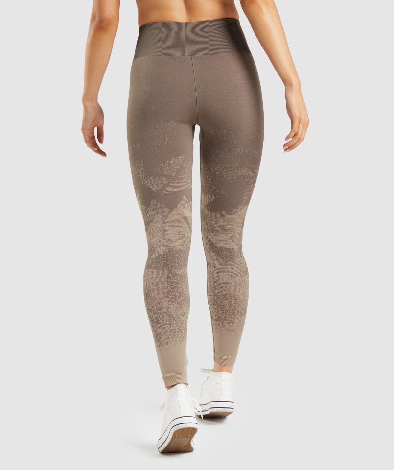 Gymshark Dostosuj Ombre Bezszwowe Legginsy Trójkąt-penny Brown