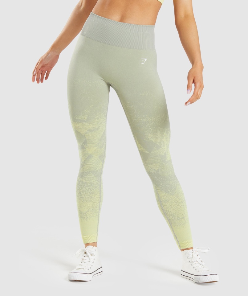 Gymshark Dostosuj Ombre Bezszwowe Legginsy Trójkąt-taupe Grey