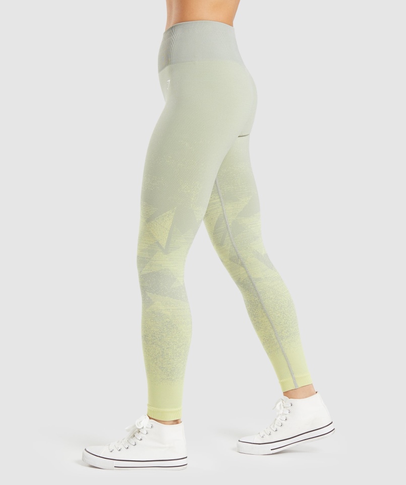 Gymshark Dostosuj Ombre Bezszwowe Legginsy Trójkąt-taupe Grey