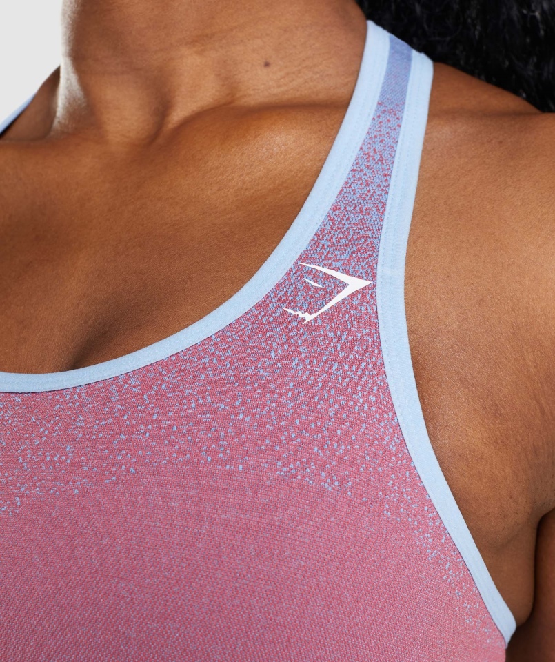 Gymshark Adapt Ombre Bezszwowy Biustonosz Sportowy Różowo-jasnoniebieski