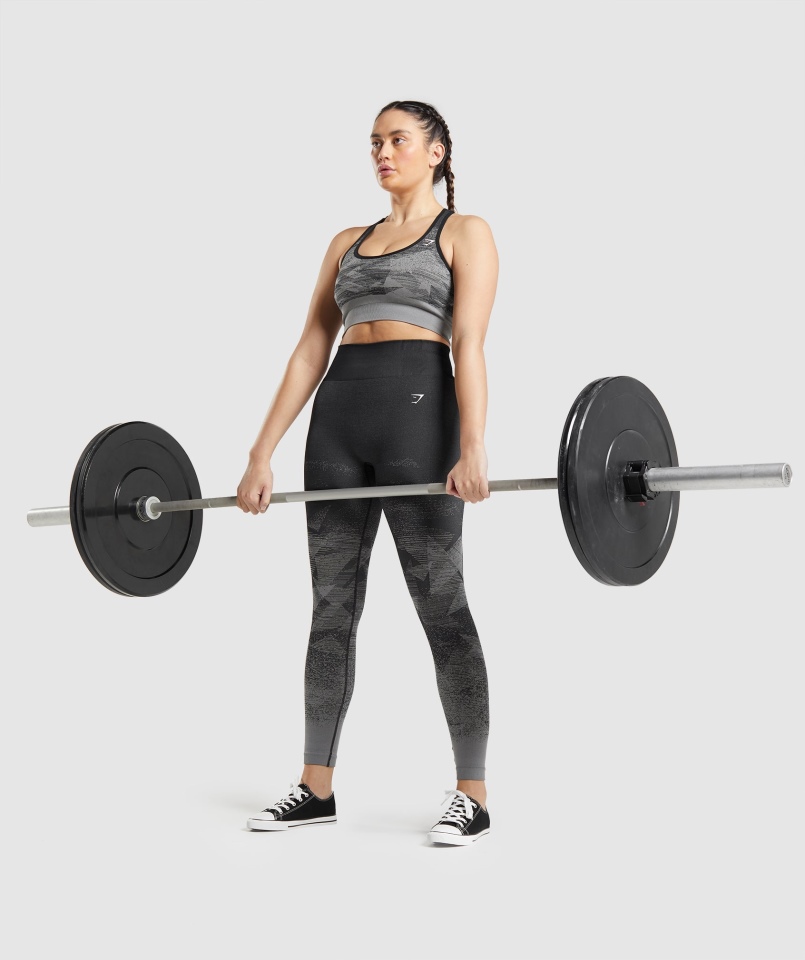 Gymshark Adapt Ombre Bezszwowy Biustonosz Sportowy Trójkąt-czarny
