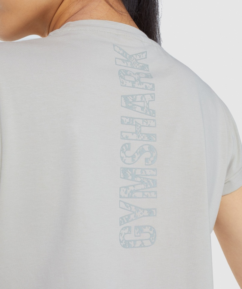 Gymshark Zwierzęca Koszulka Z Grafiką W Kolorze Szarym
