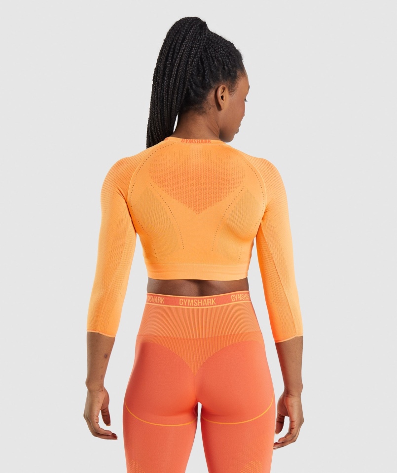 Gymshark Wierzchołek Bezszwowy Crop Top Morelowy Pomarańczowy-papaja Pomarańczowy