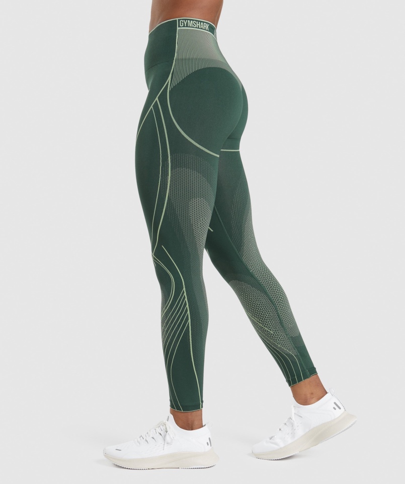 Gymshark Apex Bezszwowe Legginsy Z Wysokim Stanem Obsydian Zielono-ogórkowy Zielony
